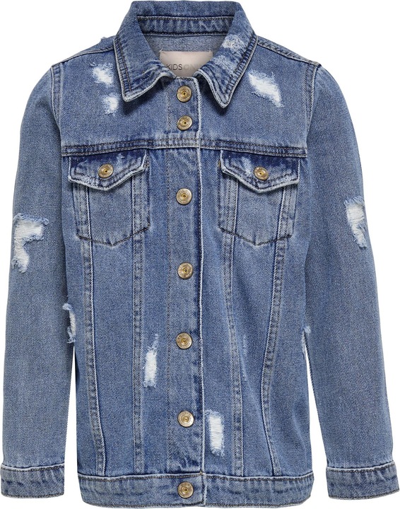 Produktbild Only Lange Used-Look Jeansjacke (116)