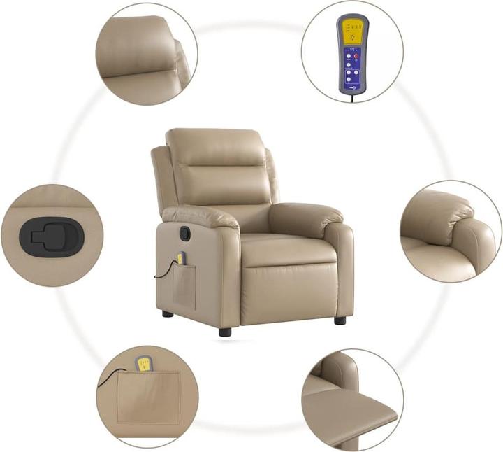 Produktbild VidaXL Massagesessel Fernsehsessel Relaxsessel Cappuccino-Braun Kunstleder