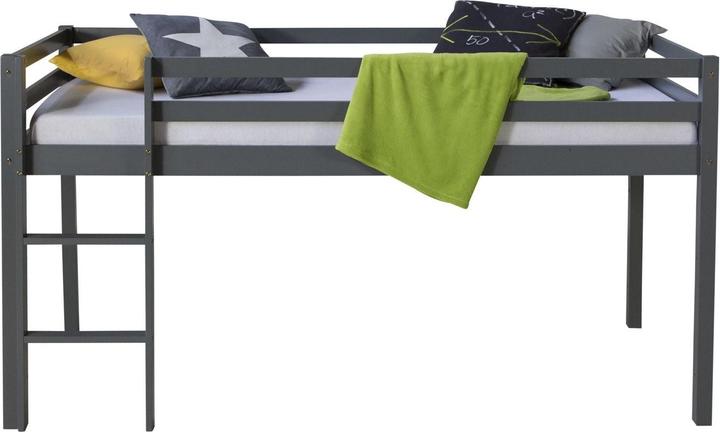 Produktbild Homestyle4u Hochbett Spielbett Kinderbett mit Lattenrost, Matratze, Leiter und Rutsche (90 x 200 cm)