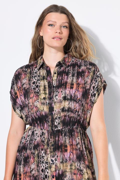 Image du produit Studio Untold Robe midi, coupe évasée. Taille élastique. Motif léopard (46, 48)
