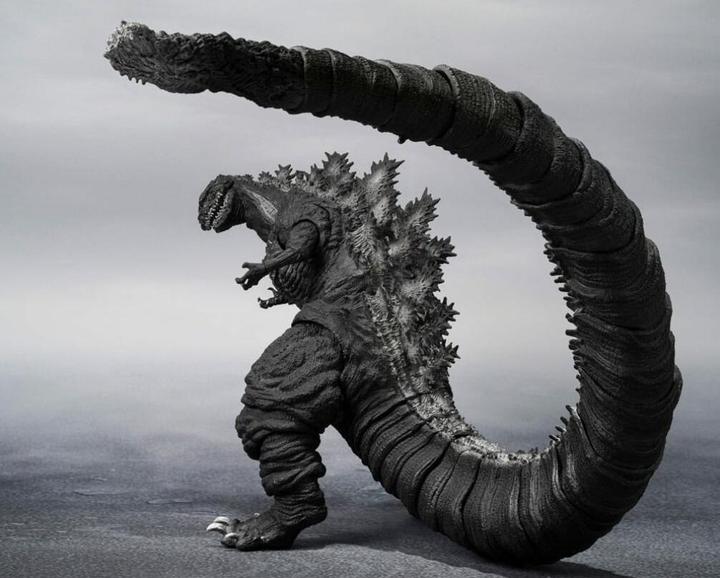 Actual product image Bandai Godzilla S.H. MonsterArts Action Figure Godzilla (2016) The Fourth Orthochromatic Version 18 cm