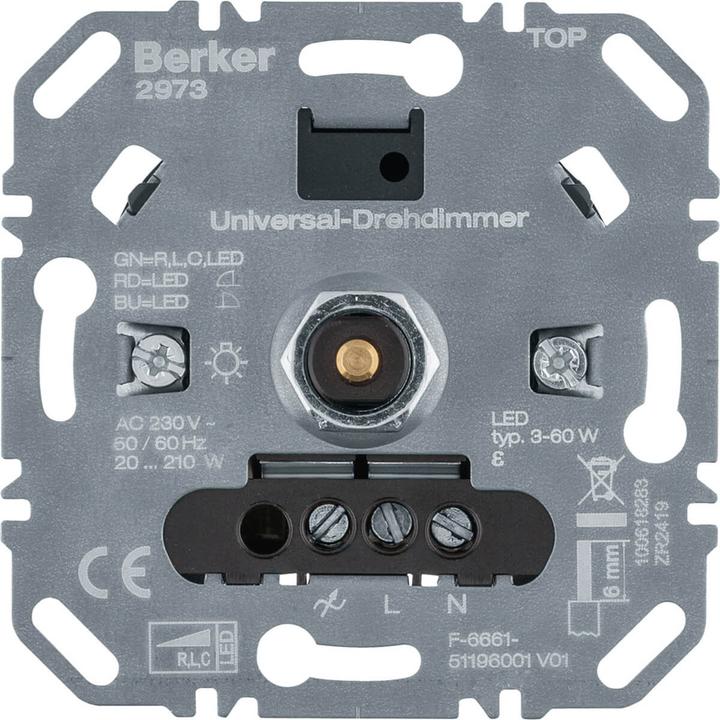 Berker Uni rotary dimmer (R L C LED) 2973 Lichtst.