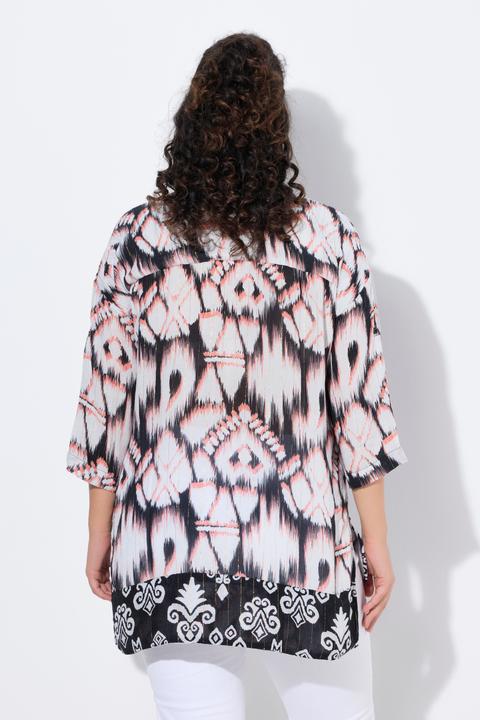Immagine prodotto Ulla Popken Tunica lunga con collo da camicia, maniche a 3/4 e retro più lungo (62)