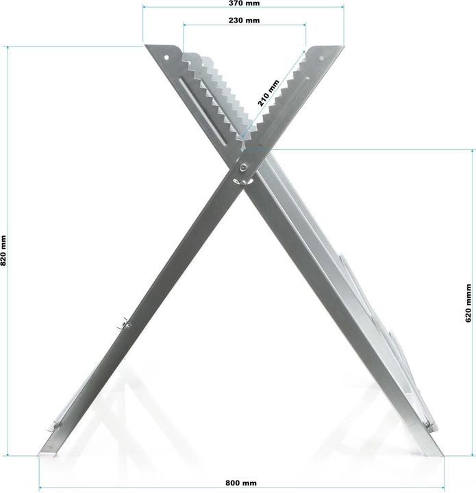 Image du produit Wiltec XPOtool Chevalet de scie pliable 3 porte-bûches galvanisé Chevalet de scie à bois Aide au sciage (80 cm, 81 cm)