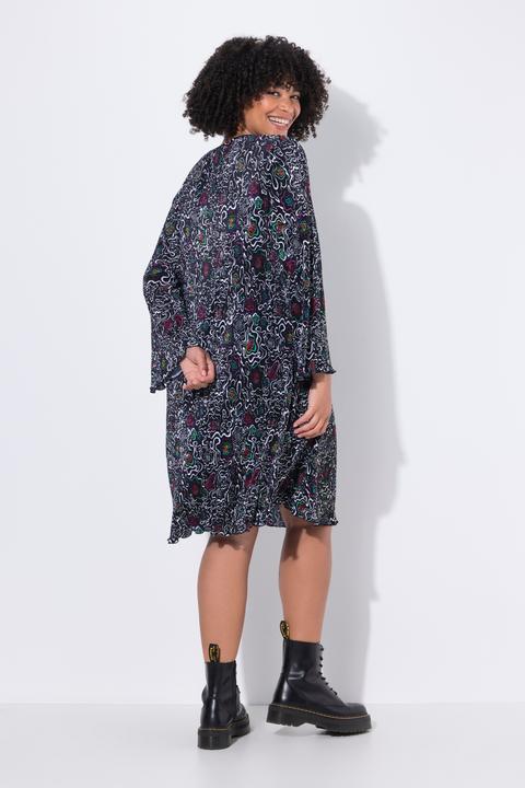 Image du produit Angel of Style Robe plissée coupe évasée, imprimé all-over et manches trompette (44)