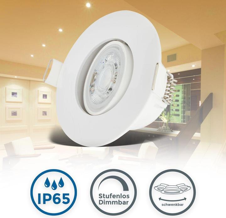 Image du produit B.K.Licht Lampes LED encastrées, set de 5, IP65, blanc, 5xPlaque LED/4,9W (480 lm)