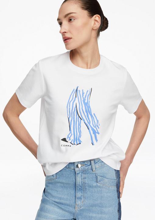 Produktbild Comma T-Shirt Basic Fit T-Shirt mit Artwork (46)