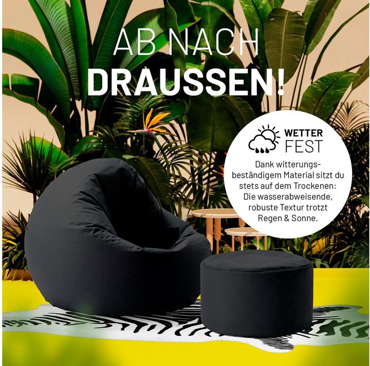 Produktbild Lumaland Sitzsack 45 x 25 cm, Schwarz