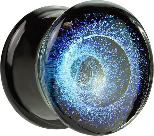Image du produit Star Piercing Flared Plug tourbillon bleu (Verre, sans laiton)
