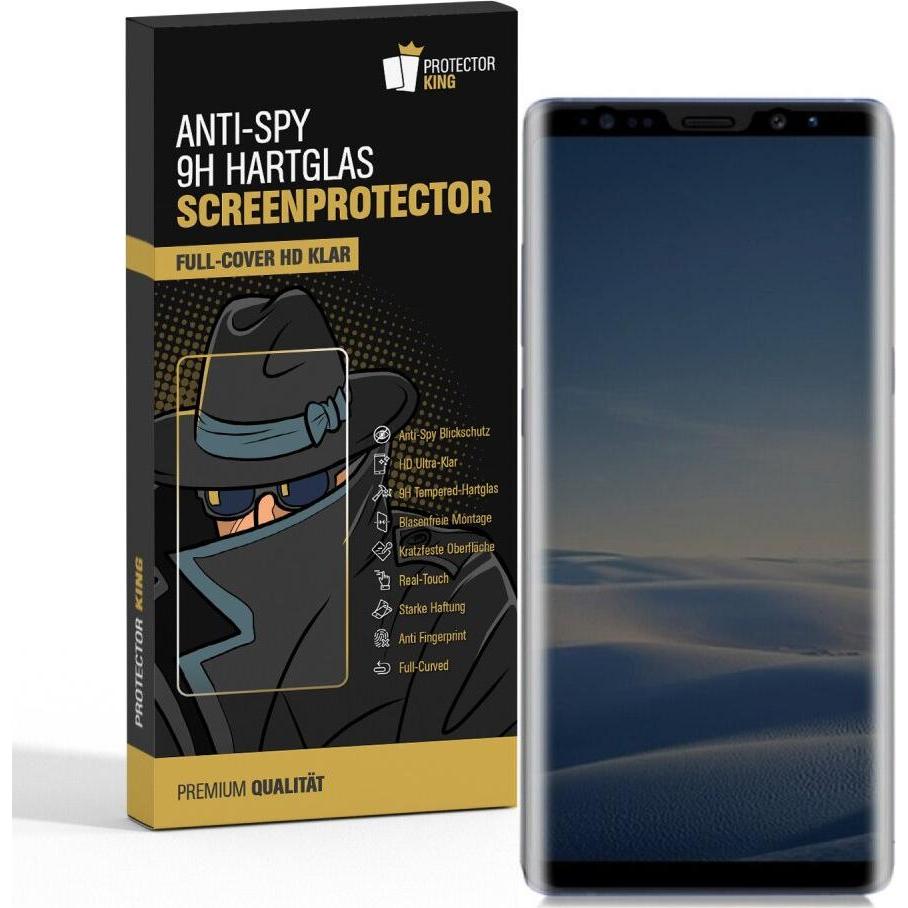 Protectorking 1x Echtes Tempered 9H Panzerhartglas Blickschutz (1 Stück, Samsung Galaxy Note 8), Smartphone Schutzfolie