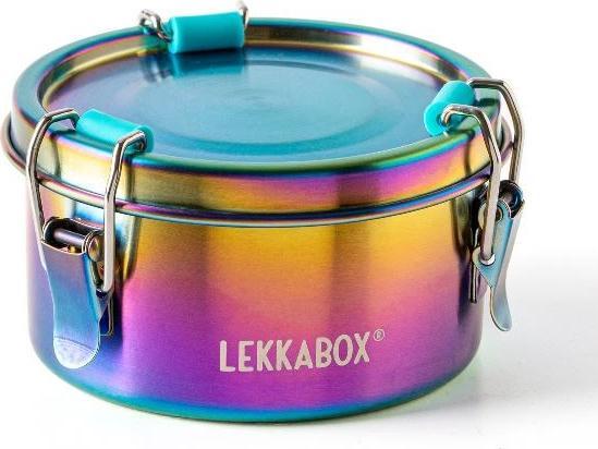 Lekkabox Rainbow Clipsy - runde, auslaufsichere 400ml Edelstahl-Snackdose