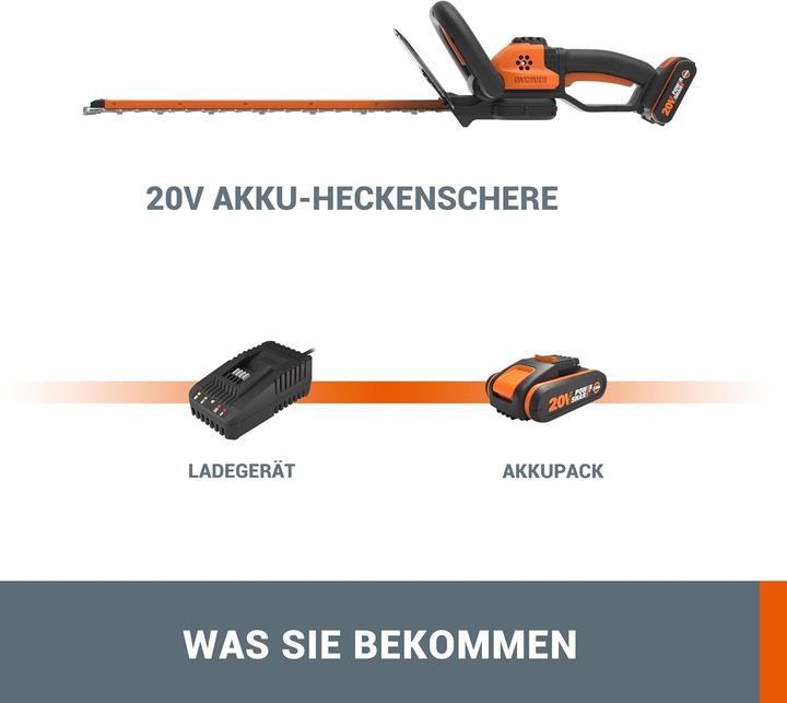 Produktbild Worx AkkuHeckenschere20V2Ah (Akkubetrieb)