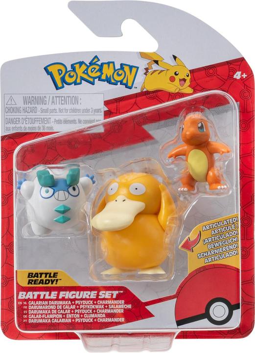 Produktbild Jazwares Pokémon Battle Figure Set Figuren 3er-Pack Glumanda #4, Galarian Darumaka, Enton 5 cm