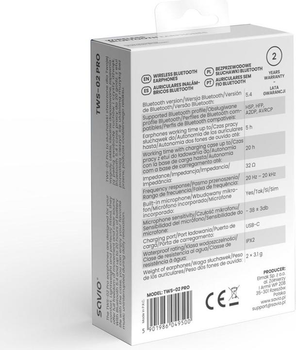 Actual product image Savio TWS-02 PRO (Wireless)
