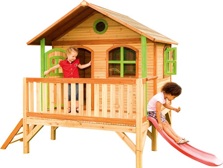 Actual product image Axi Stef Playhouse Brown/Green - Red Slide
