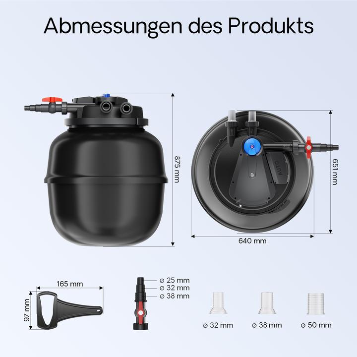 Produktbild Wiltec SunSun CPA-50000 Druckteichfilter 12.000 l/h / 55 W Teichdruckfilter Teichfilter