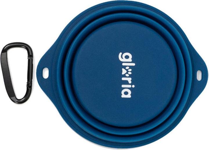 Produktbild Gloria Zusammenfaltbarer Fressnapf Blau Silikon Aluminium 550 ml (0.55 l)