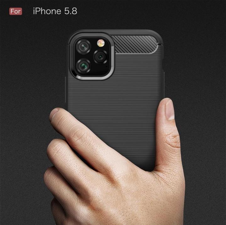 Actual product image Screenguard Apple iPhone 11 Pro Case Carbon Brushed Soft TPU (Apple iPhone 11 Pro)