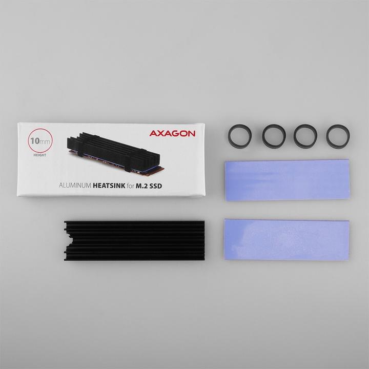 Image du produit Axagon CLR-M2L10 Dissipateur de chaleur passif pour SSD M.2 - 2280, 10 mm de hauteur, aluminium