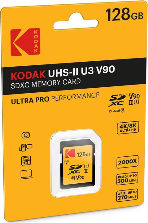 Actual product image Kodak SD 128GB UHS-II U3 V90 Ultra Pro (128 GB, SDXC, U3, UHS-II)
