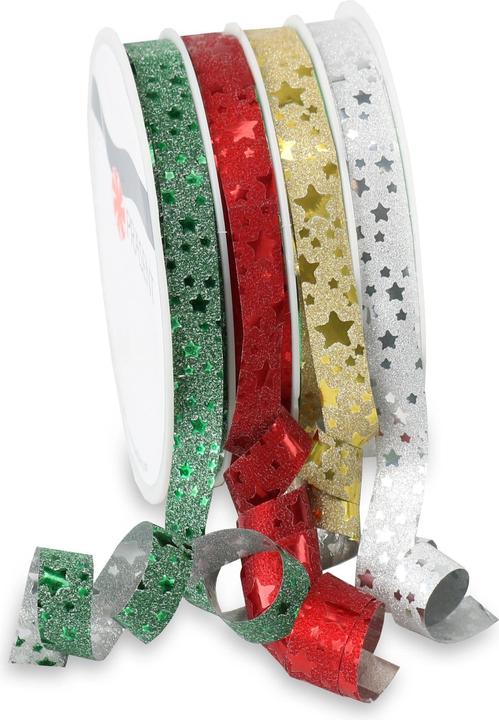 Magni Ringelband Glitter Star traditional 10mmx16m (Geschenkband, 21 x)