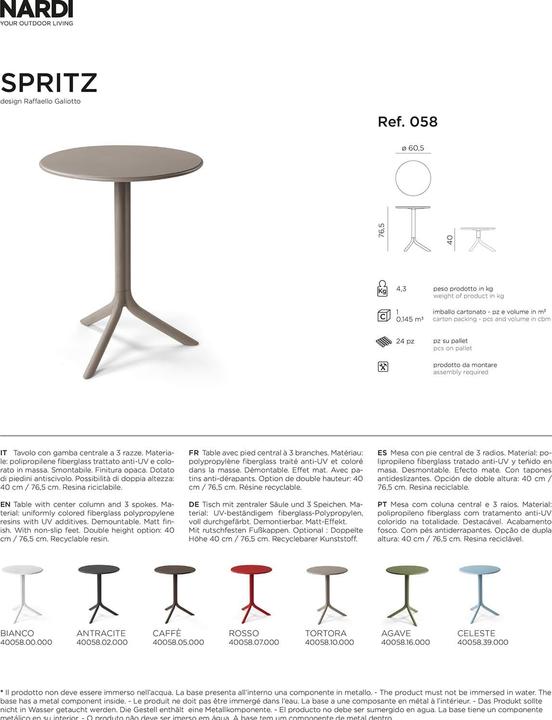 Immagine prodotto Nardi Spruzzatore regolabile in altezza (60.50 cm)