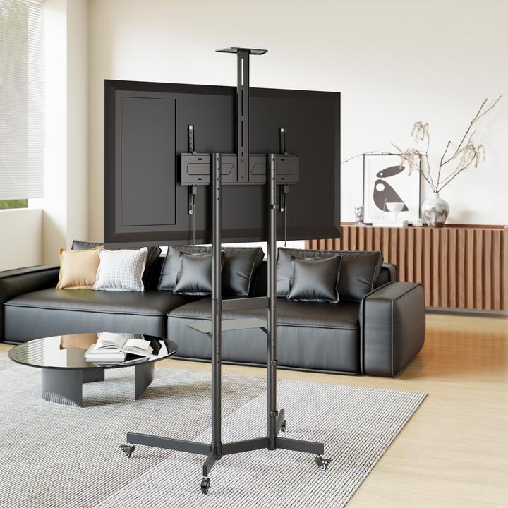 Actual product image equip TV-Wagen ECO 37"-70"/ 1TFT 70kg H.verstellbar sw (70 kg, 37" - 70")