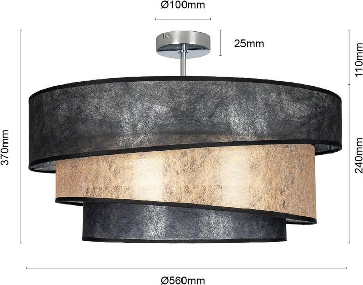 Produktbild Lindby Ayvira Deckenleuchte, schwarz, gold (E27)