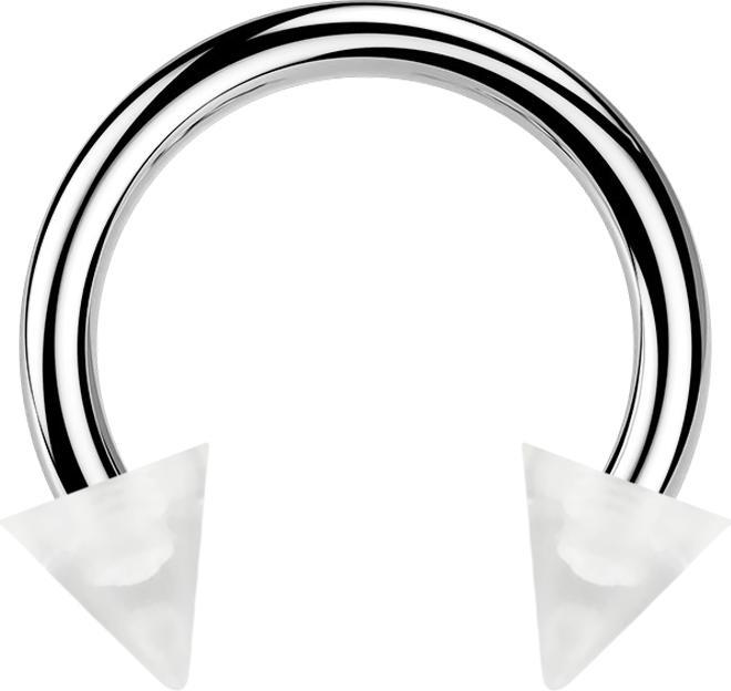 Actual product image Star Piercing Circular Barbell silber mit zwei Cones transparent (without brass, Surgical steel 316L, Plastic)