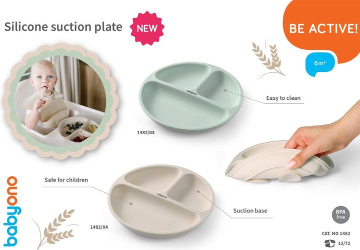 Image du produit Babyono Silikon 3-geteilt Platte mit Saugnapf