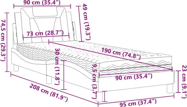 Image du produit vidaXL Bett (90 x 190 cm)