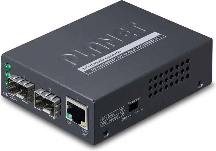Image du produit Planet Web Smart Convertisseur de média SFP 1 port 10/100/1000Base-T - 2 ports Gigabit SFP