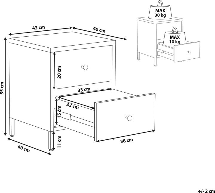 Actual product image Beliani Kylea (43 x 40 x 55 cm)
