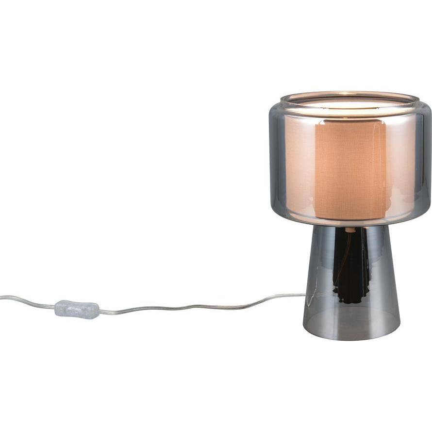 Trio, Lampada da tavolo, 519900157 Rocka E14 Tischleuchte ⌀20cm Chrom Bedampft
