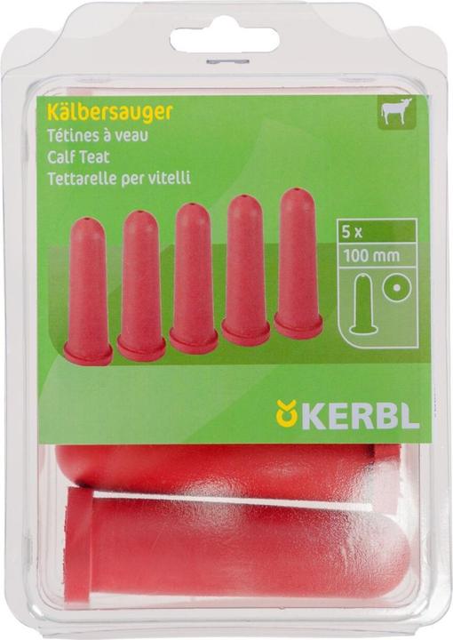 Produktbild Kerbl Sauger kurz m. rund.Loch 5 St. im Pack, rot