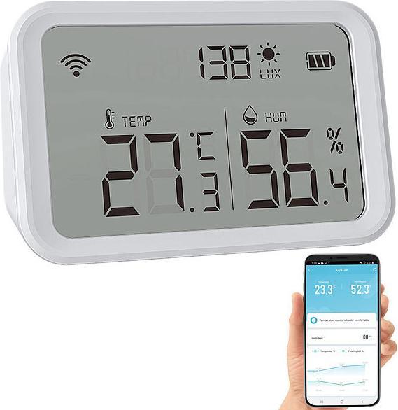 Actual product image Luminea 3in1 WLAN sensor for temperature
