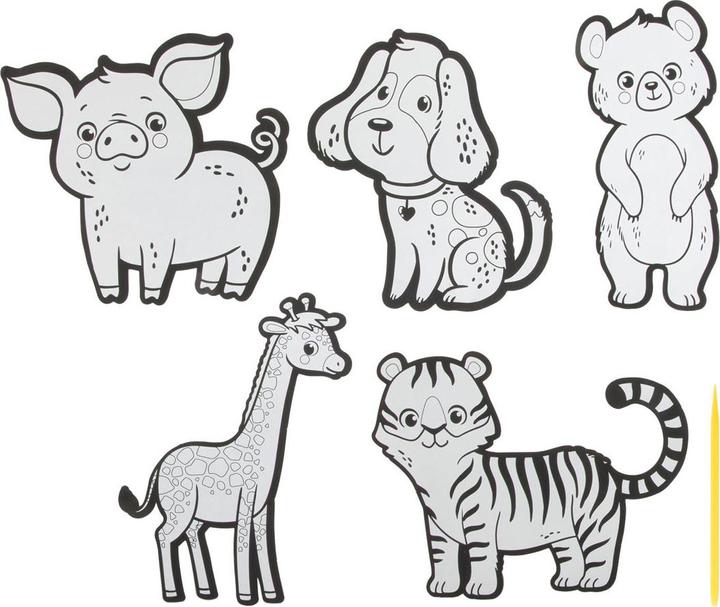 Produktbild Grafix Scratch Art Sticker - Tiere, 6 Stk.