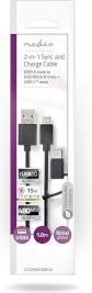 Produktbild Nedis 2-in-1-Sync- & Ladekabel USB A-Stecker (1 m, USB 2.0)