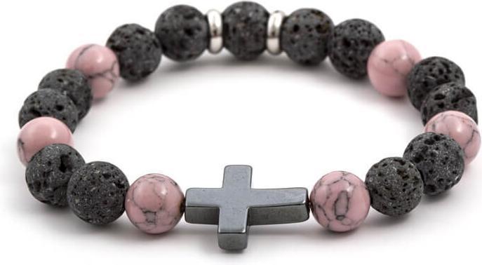 Image du produit Beneto Bracelet en pierre de lave, howlite et hématite MINK78 / 17 (Pierres de lave)