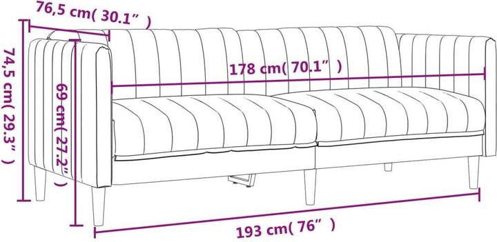 Actual product image vidaXL Sofa (3-seater)