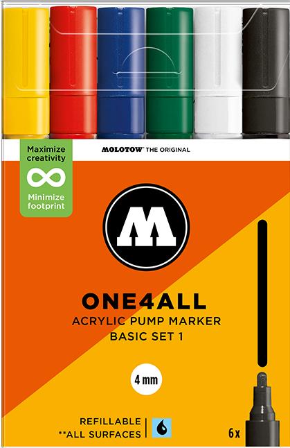 Dare Orange, Signal black, Signal white, Traffic red, true blue, Zinc yellow