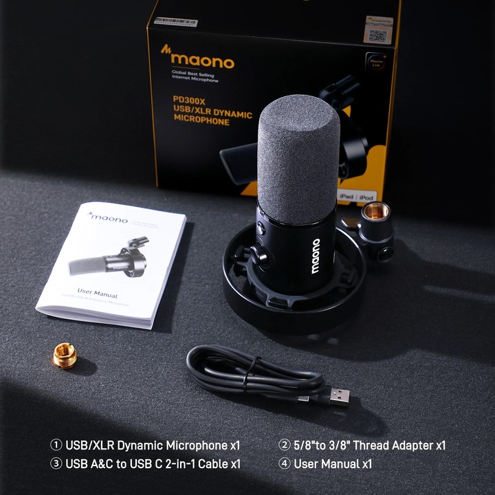 Actual product image Maono PD300X Microphone