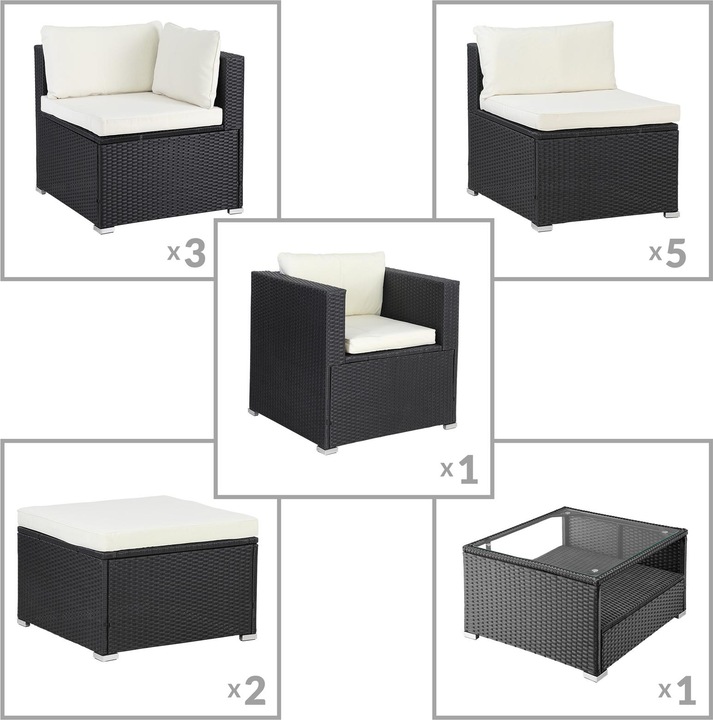 Actual product image Casaria Poly Rattan Lounge Set