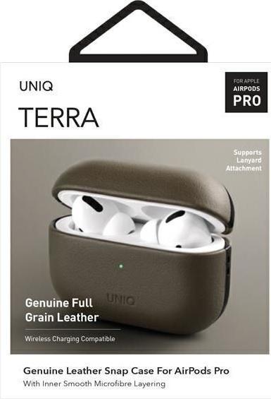 Actual product image Uniq etui Terra AirPods Pro Genuine Leather oliwkowy/olive (Headphone bag)