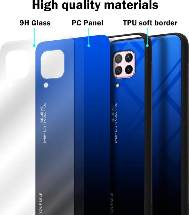 Actual product image Cadorabo TPU 2 colors glass cover (Huawei Nova 7i, Huawei P40 Lite)