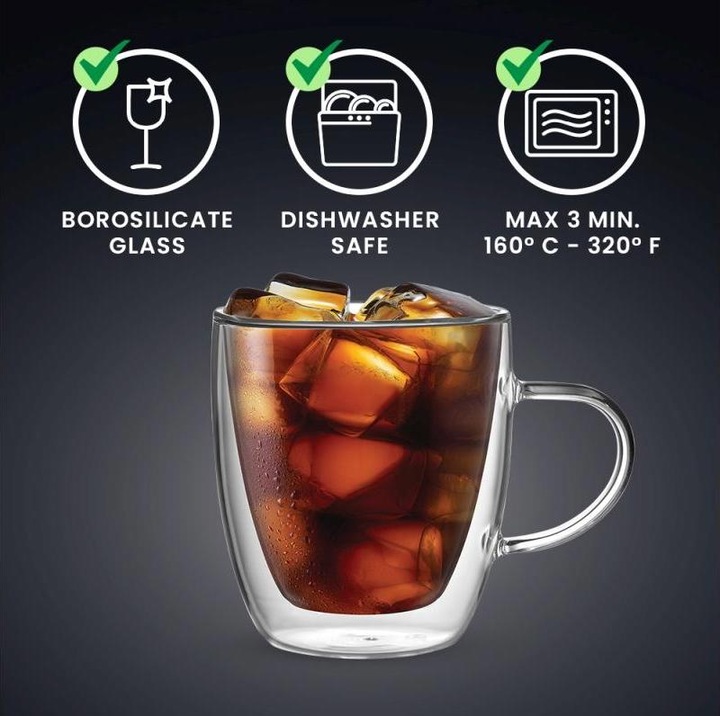 Actual product image Bialetti Coffee cup Capri 350 ml, 2 pieces, Transparent (350 ml, 2 x)