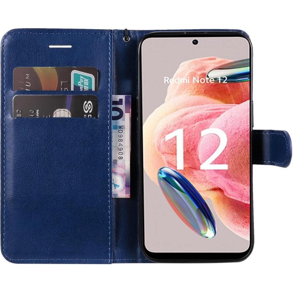 Thumbnail - Cover-Discount Xiaomi Redmi Note 12 4G - Leder Etui Hülle blau (Xiaomi Redmi Note 12), Smartphone Hülle, Blau
