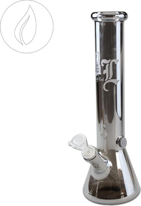 Black Leaf Neverland piston bong metal effect grey 34cm