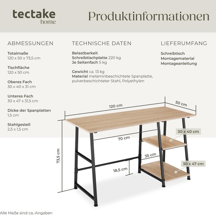 Actual product image tectake Paisley (120 x 50 x 73.50 cm)