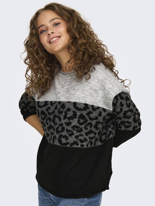 Produktbild Only Normal geschnitten Rundhals Gerippte Ärmelbündchen Tief angesetzte Schulter Pullover Strickpullover (XL)
